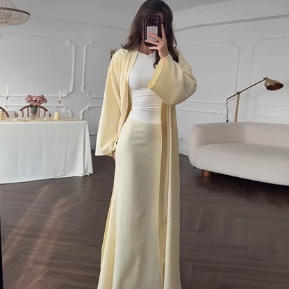 Dames élégant manteau long avec silhouette fluide Chic und Stil