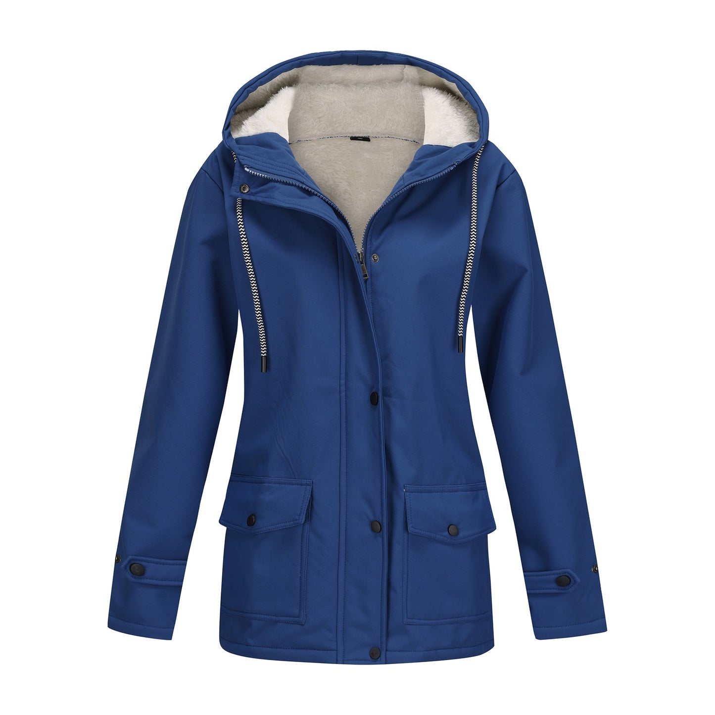 Women waterproof hooded jacket with soft fleece lining Chic and Style