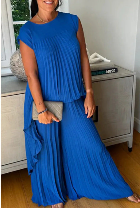 Robe maxi plissée pour femmes avec coupe élégante et silhouette fluide Chic und Stil