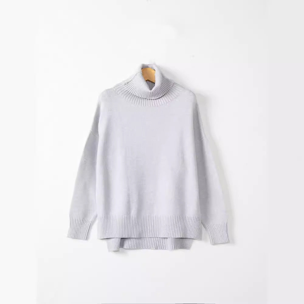 Pull décontracté pour femmes avec col montant et coupe large Chic und Stil