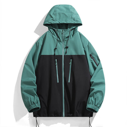 Functional windbreaker jacket for men with a stylish color contrast and practical pockets Chic and Style