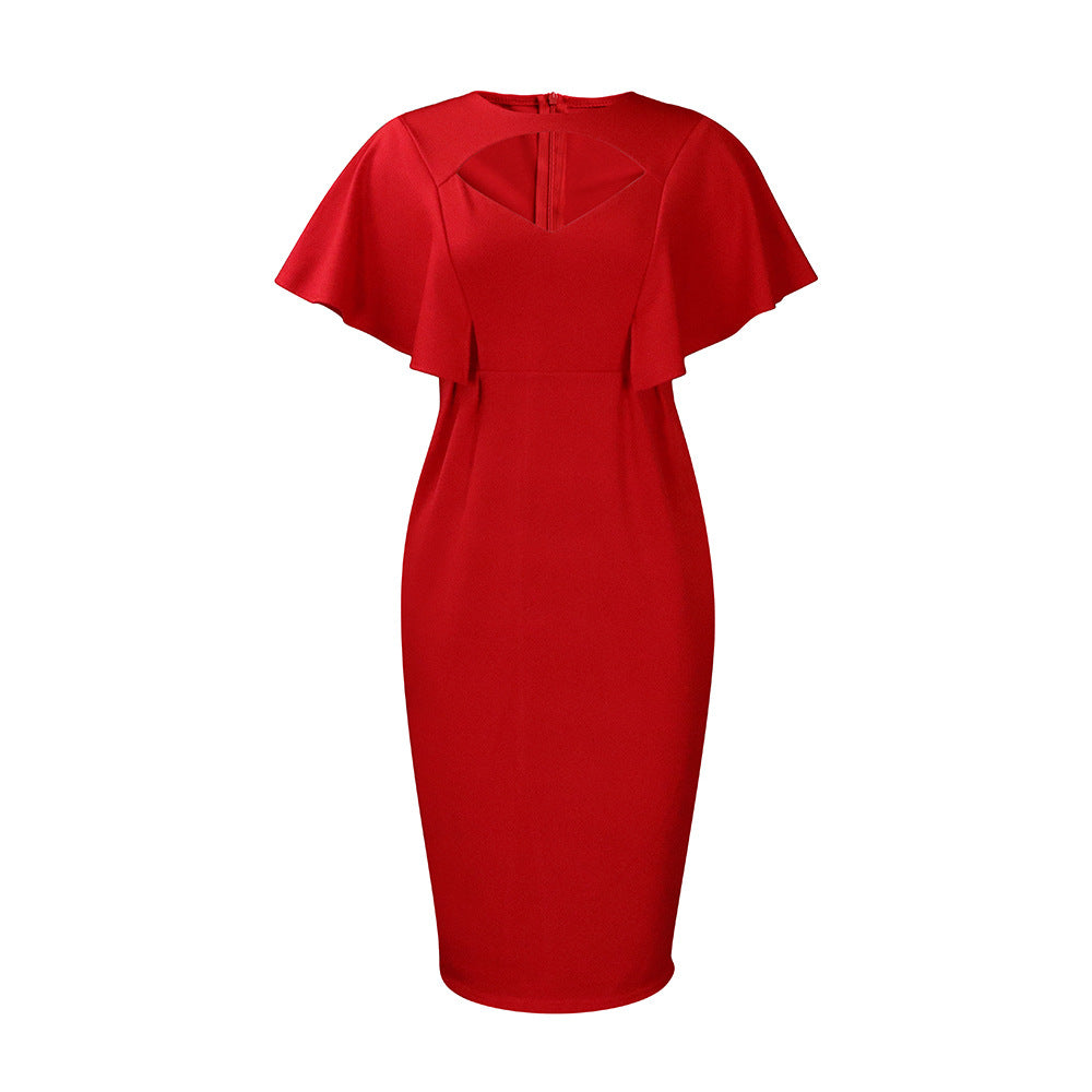 Robe crayon femme avec des manches volumineuses et des détails découpés Chic und Stil