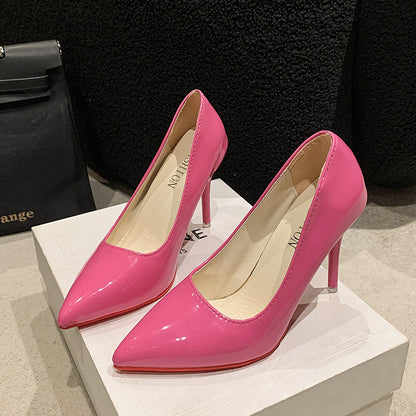 Dames Élégantes Talons Hauts avec embout pointu et talon transparent Chic und Stil