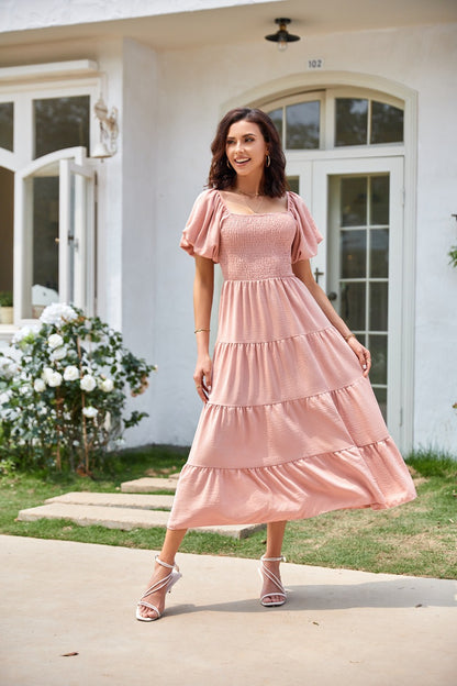 Robe maxi femme avec des manches légèrement volumineuses Chic und Stil