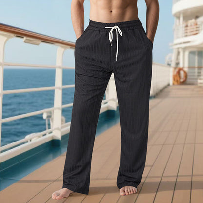 Casual lounge pants for men with elastic waistband and practical side pockets Chic and Style