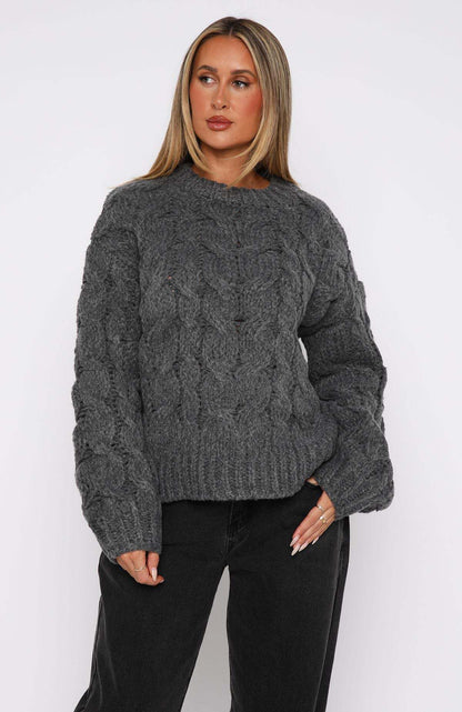 Pull-over en grosse maille pour femmes avec un motif de torsade moderne et une coupe décontractée Chic und Stil