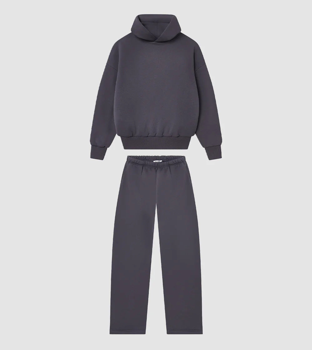 Hoodie and jogger pants set for women with high collar and elastic waistband Chic and Style