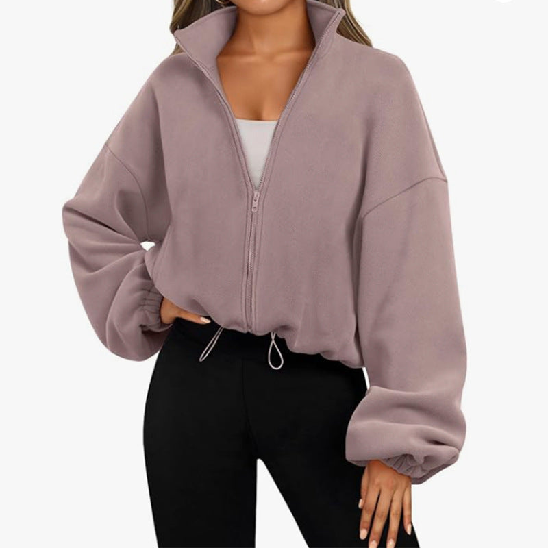 Pull oversized à col haut et fermeture éclair pour dames Chic und Stil