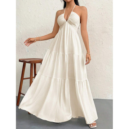 Robe maxi à dos nu en couches Chic und Stil pour femmes