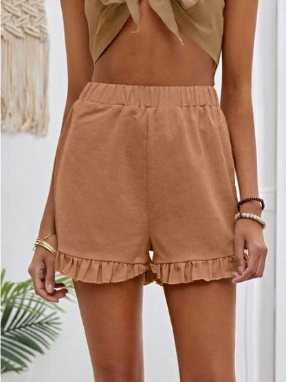 Shorts pour femmes avec ourlet froncé à enfiler Chic und Stil