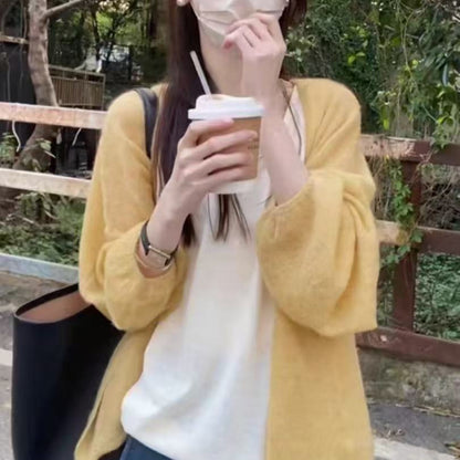 Dames cardigan moelleux avec coupe décontractée et manches douces Chic und Stil