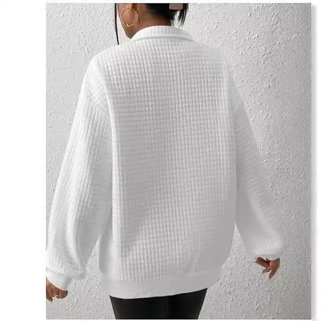 Sweatshirt oversize pour femmes avec col montant et design texturé Chic und Stil