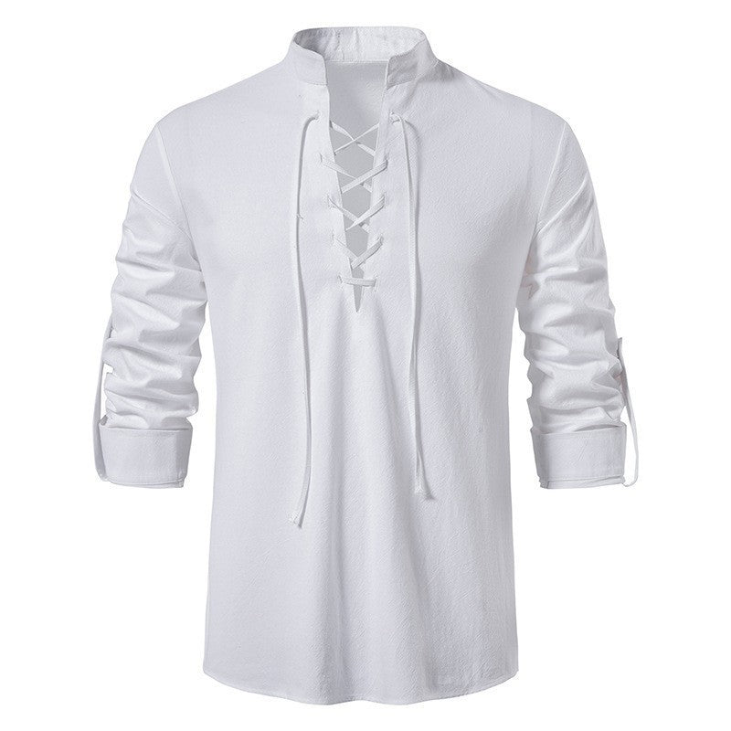 Chemise à manches longues pour hommes avec cordon de serrage Chic und Stil