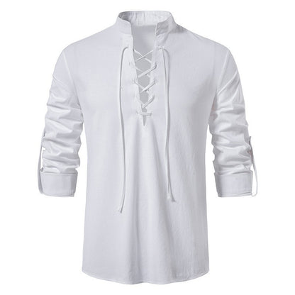 Chemise à manches longues pour hommes avec cordon de serrage Chic und Stil