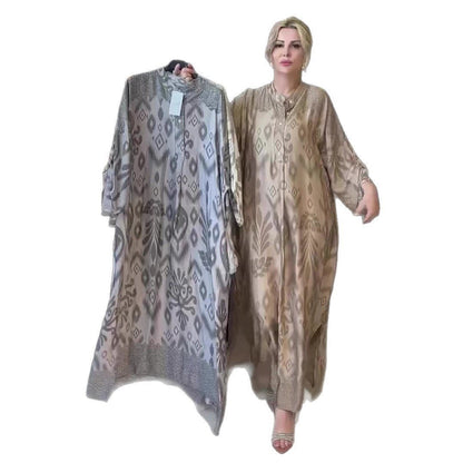 Robe Maxi Femme avec motif fin Chic und Stil