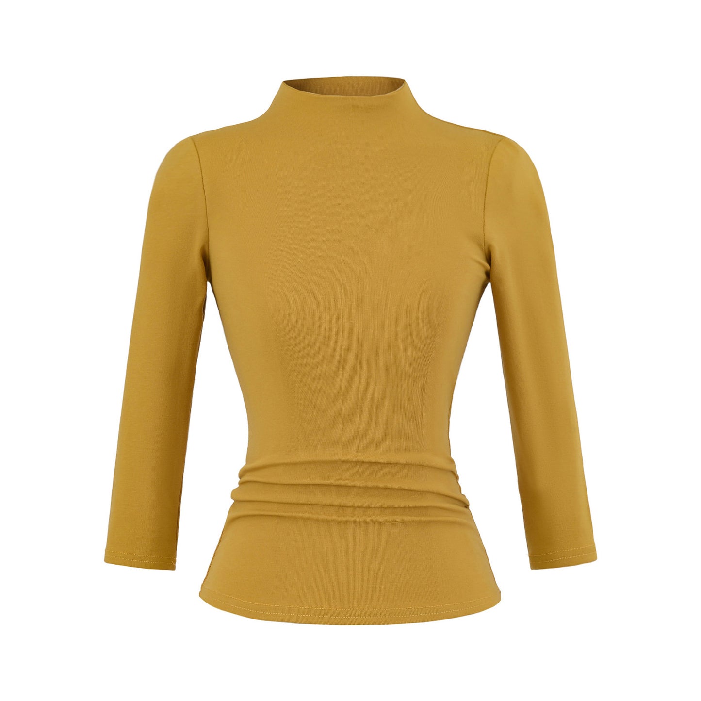 Chemise à manches longues pour femmes avec col montant et détails froncés Chic und Stil