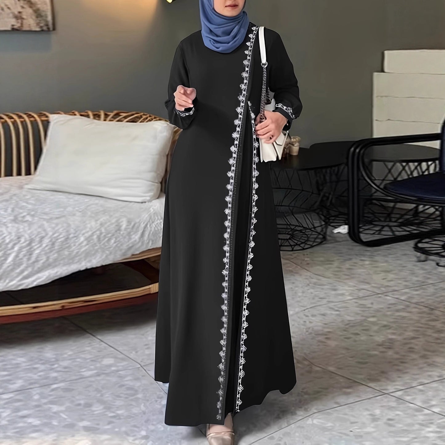Robe maxi élégante pour femmes avec broderie élaborée Chic und Stil