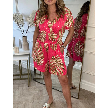 Combinaison pour femmes avec design floral et taille élastique Chic und Stil