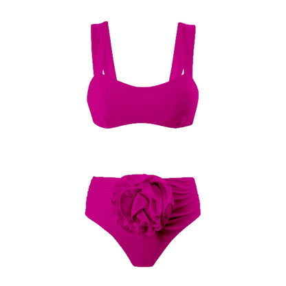 Bikini taille haute pour femme avec décor floral et larges bretelles Chic und Stil