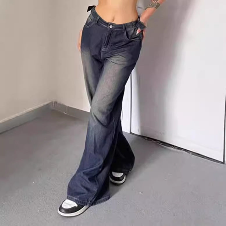 Ladies high waisted relaxed fit jeans Chic and Style