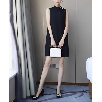Robe shift sophistiquée sans manches pour femmes avec détails de boutons Chic und Stil