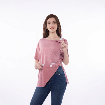 T-shirt à manches courtes tendance pour femmes avec coupe innovante et détails ludiques Chic und Stil