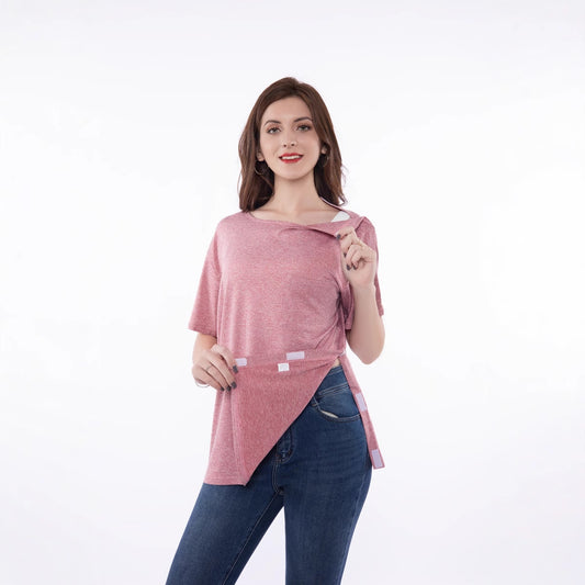 T-shirt à manches courtes tendance pour femmes avec coupe innovante et détails ludiques Chic und Stil