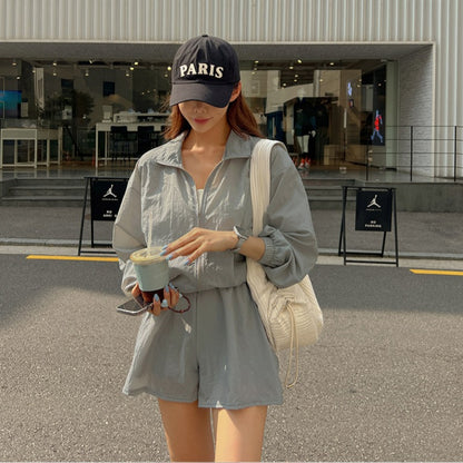 Ensemble de veste de sport légère et de shorts pour femme Chic & Stil