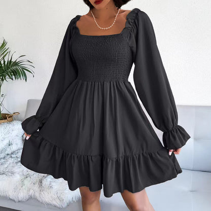 Robe volant pour femmes avec des manches bouffantes et taille élastique Chic und Stil