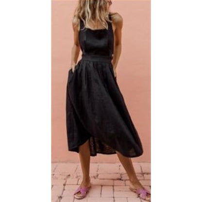 Robe maxi femme avec design sans épaules et poches latérales Chic und Stil