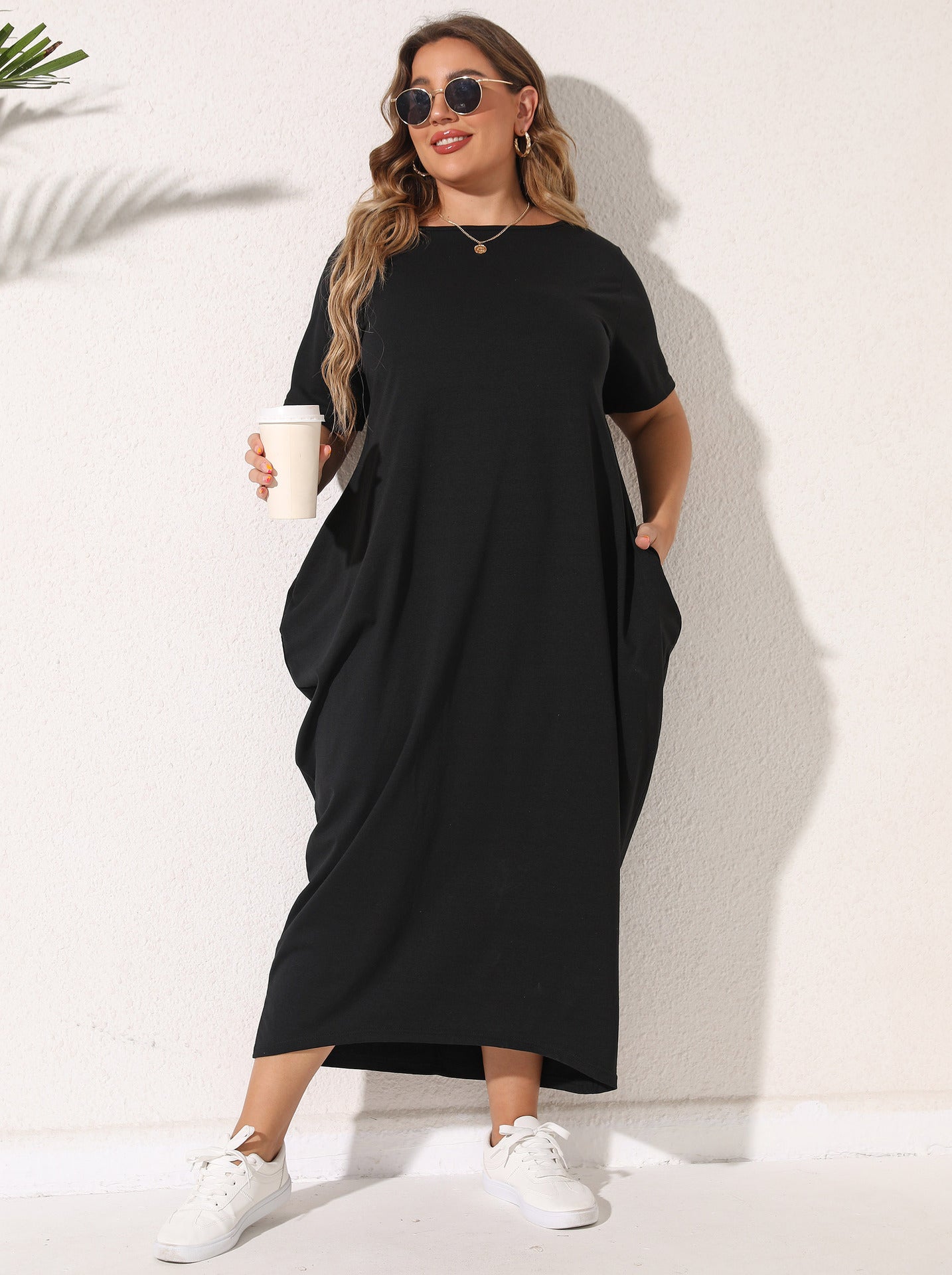 Femmes Grande Taille Robe Maxi Décontractée Chic und Stil