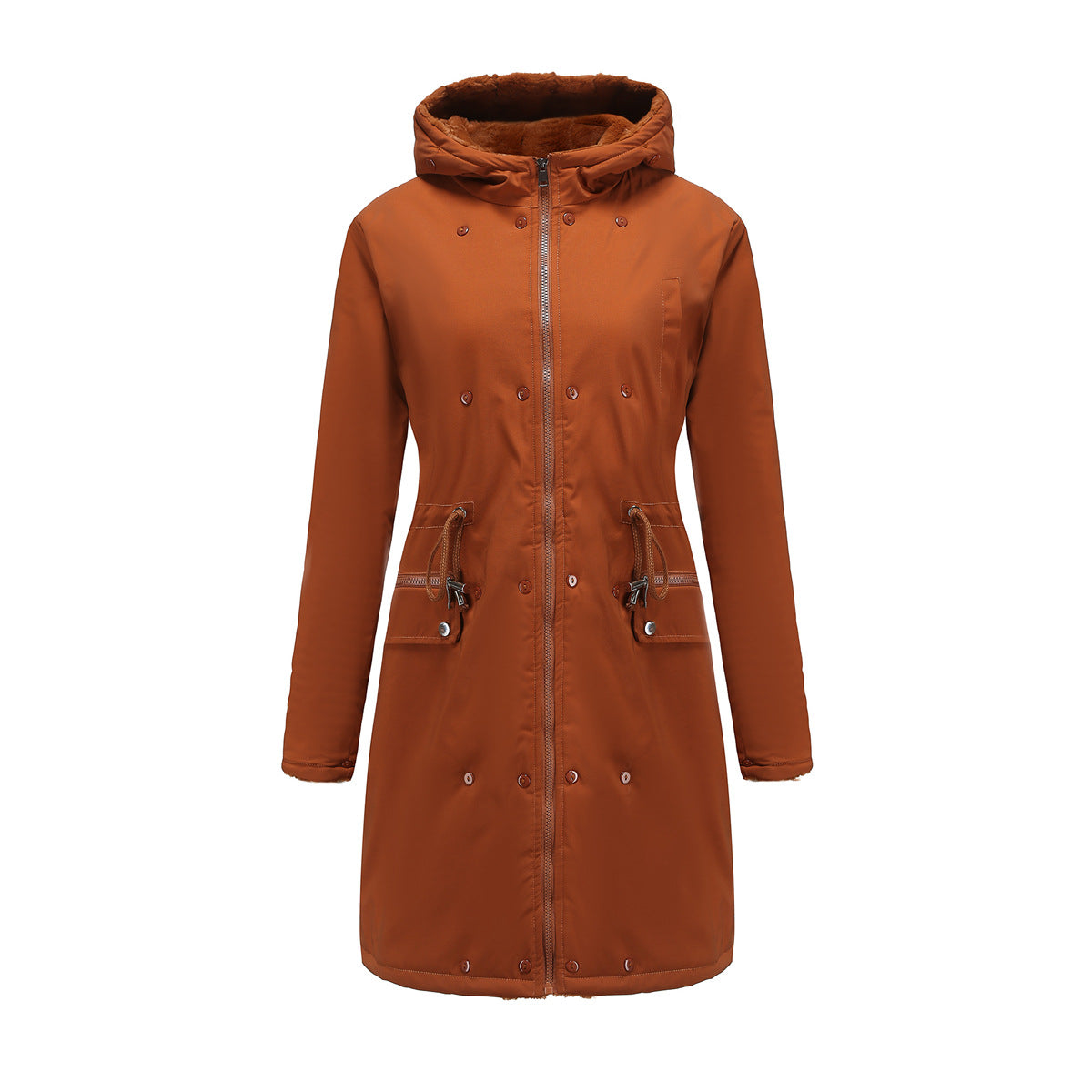 Dames élégante Parkajacke avec luxueux garniture en fausse fourrure Chic und Stil