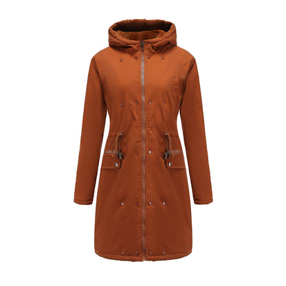 Dames élégante Parkajacke avec luxueux garniture en fausse fourrure Chic und Stil