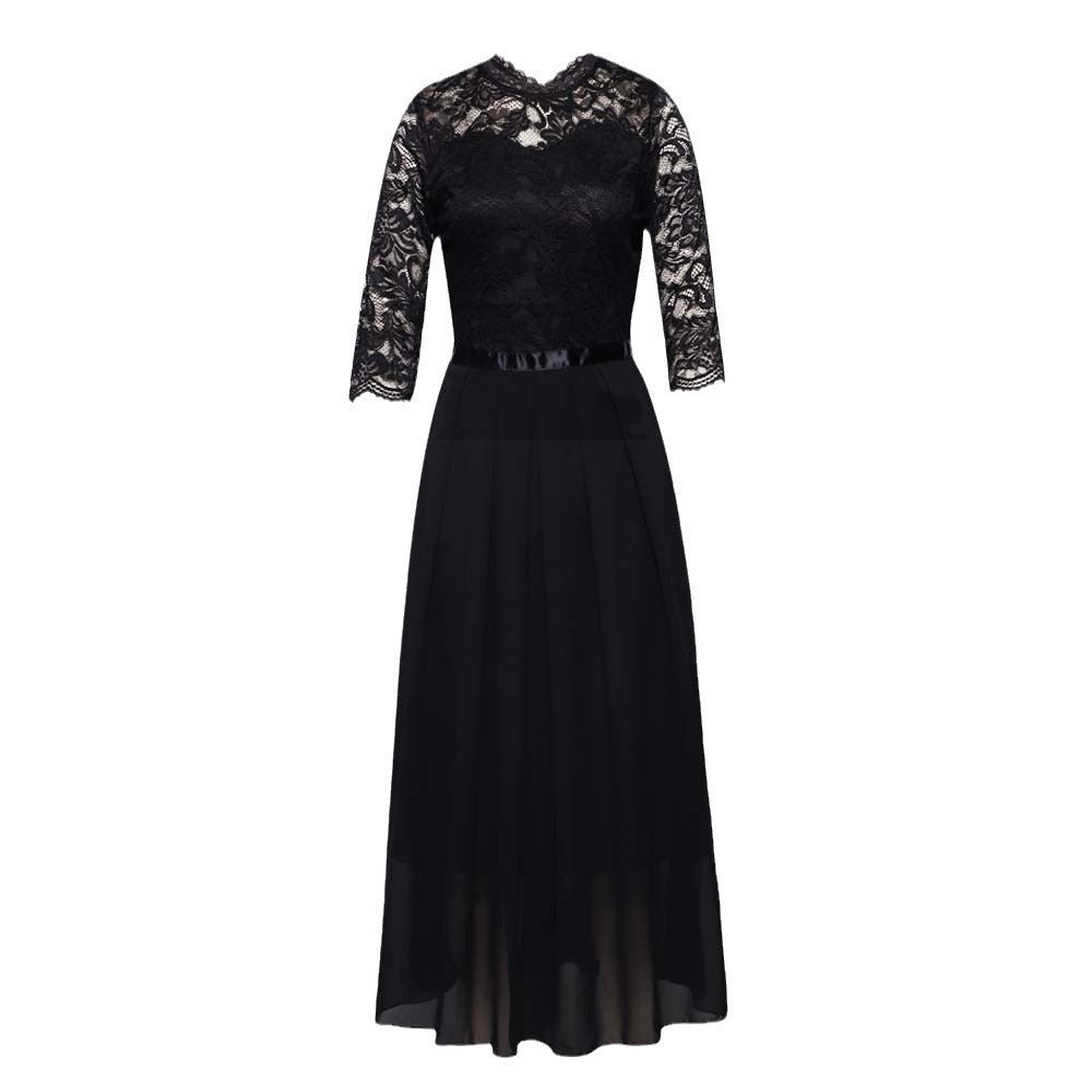 Robe de soirée élégante pour dames avec haut en dentelle et jupe fluide Chic und Stil