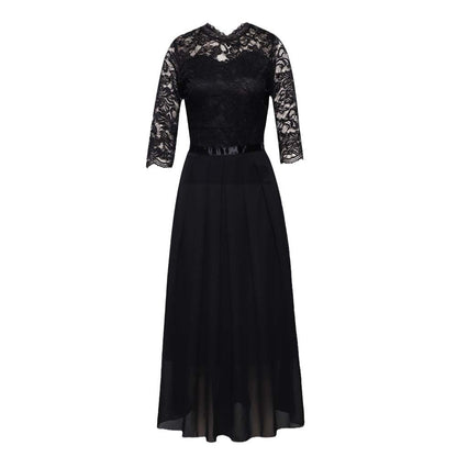 Robe de soirée élégante pour dames avec haut en dentelle et jupe fluide Chic und Stil