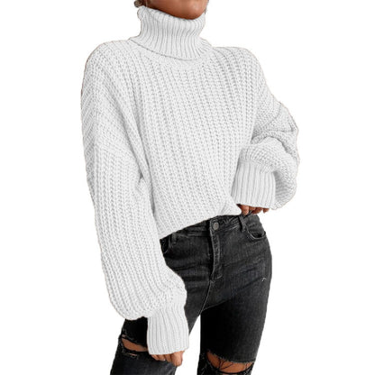 Pull en grosses mailles pour femmes avec col montant et coupe décontractée Chic und Stil