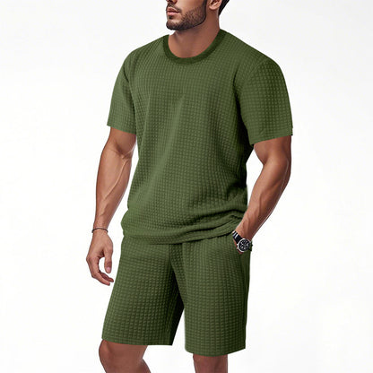 Ensemble décontracté à manches courtes pour femmes avec haut texturé et shorts Chic und Stil