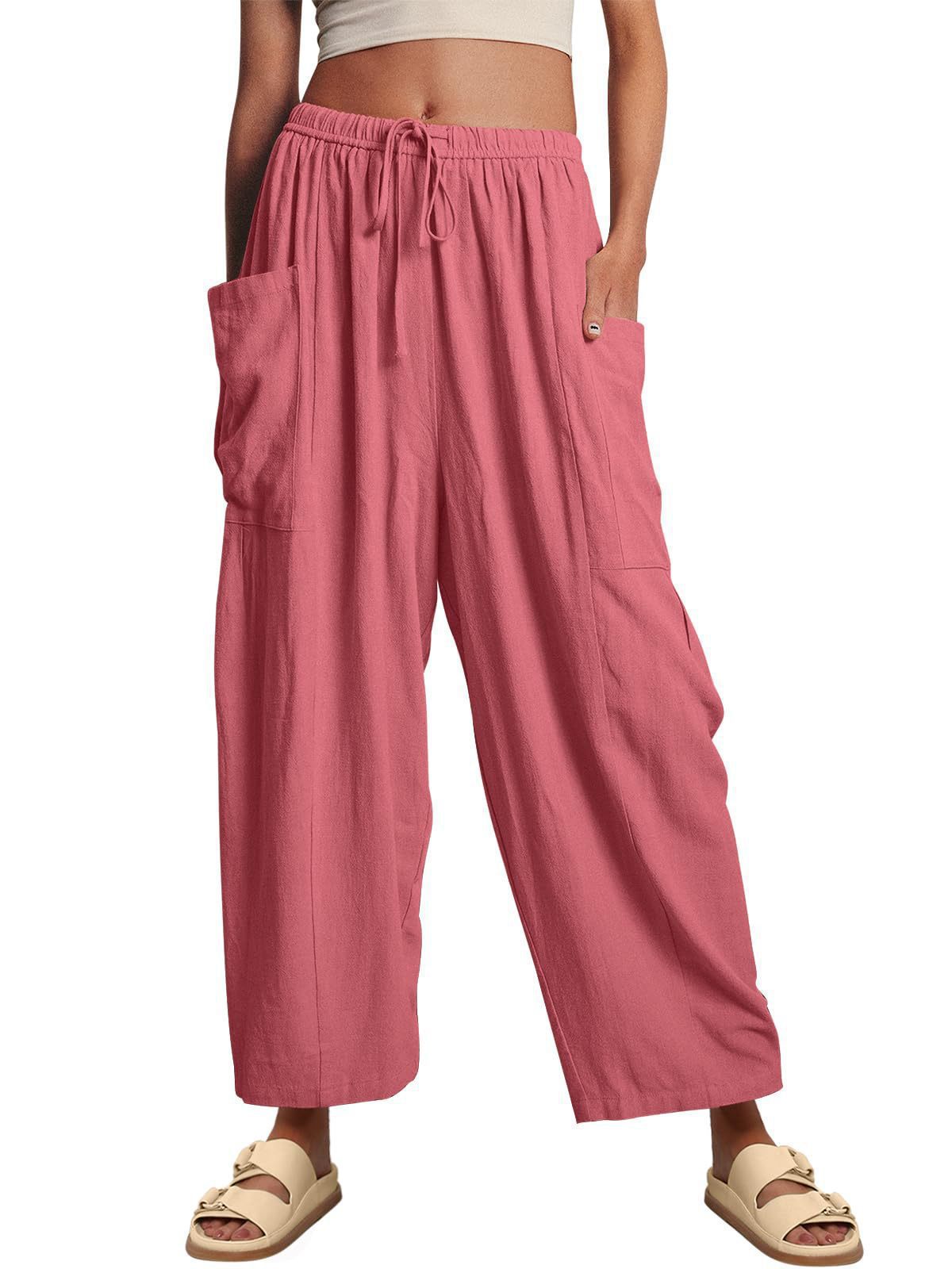 Comfortable Palazzo Pants for ladies with elastic waistband and side pockets Chic and Style