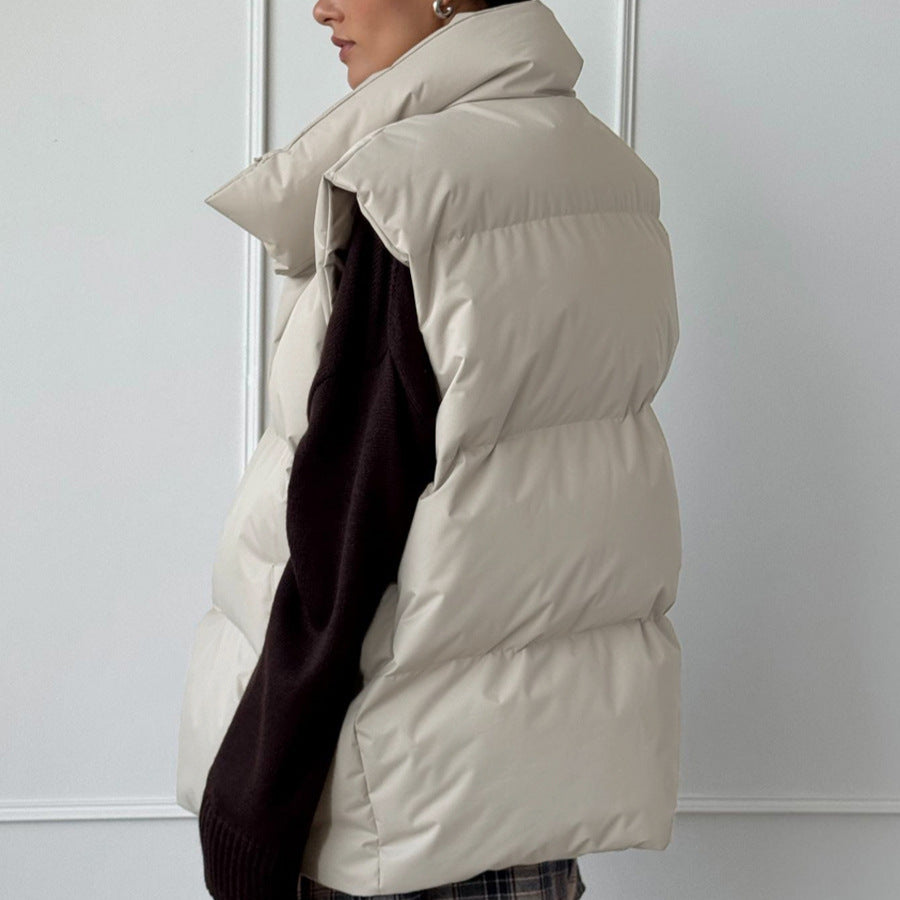 Dames gilet rembourré avec col haut et poches latérales pratiques Chic und Stil