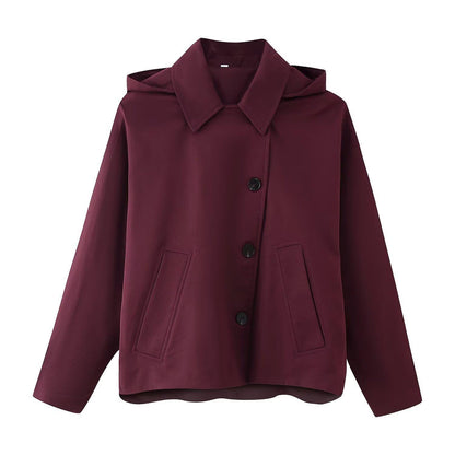 Women's transitional jacket with high collar and practical pockets Chic und Stil