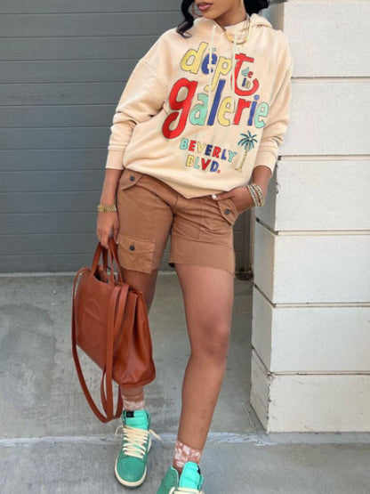 Dame Hoodie avec logo vintage accrocheur Chic und Stil