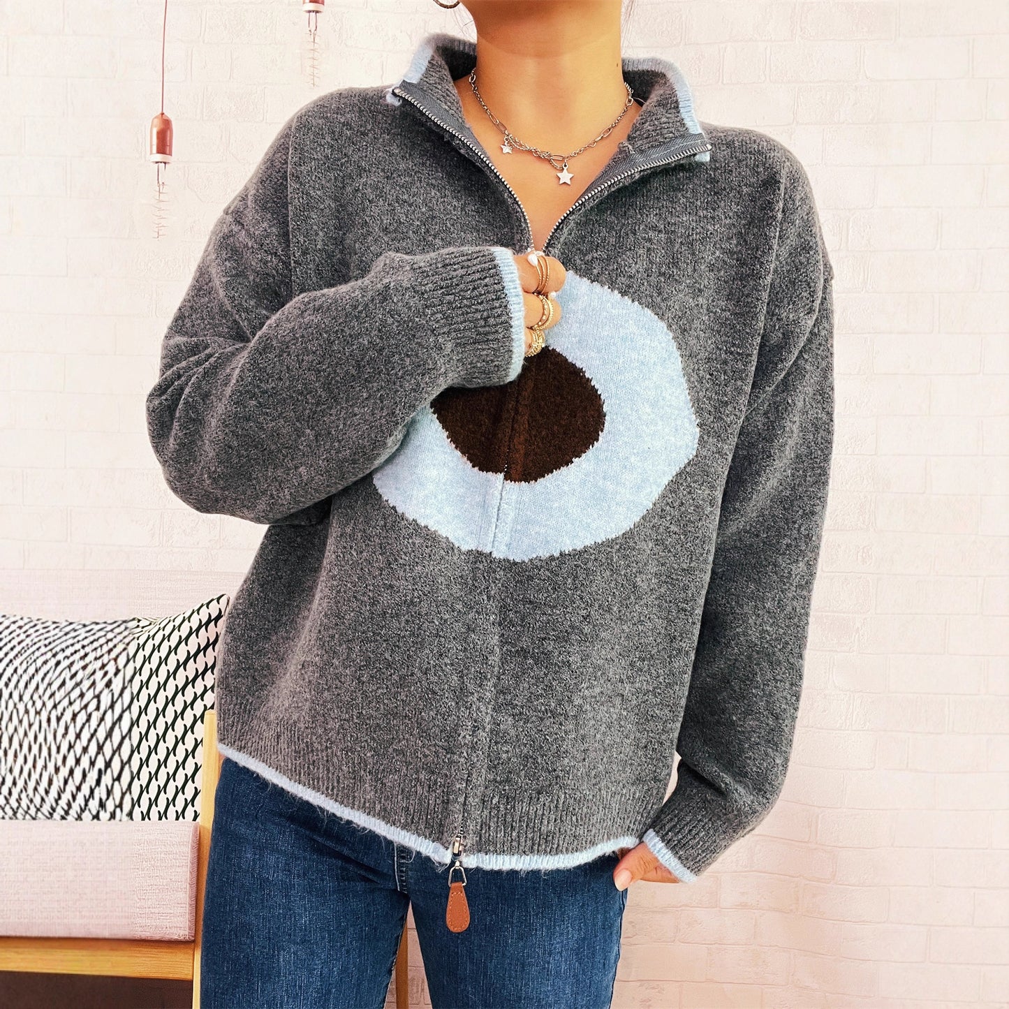 Pull femme douillet avec design accrocheur Chic und Stil