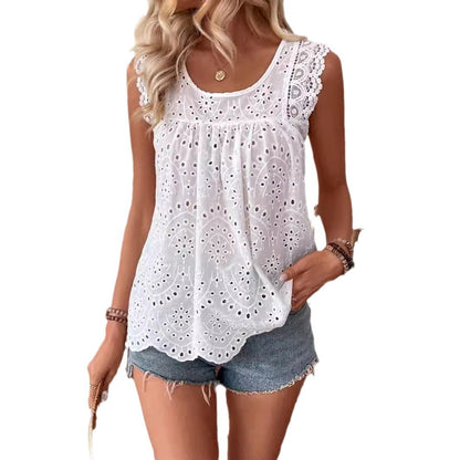 Dames dentelle avec œillets détail haut Chic und Stil