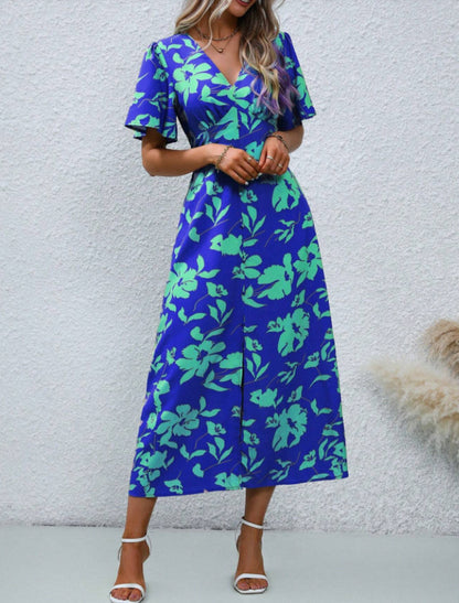 Robe maxi à motifs floraux pour femmes Chic und Stil