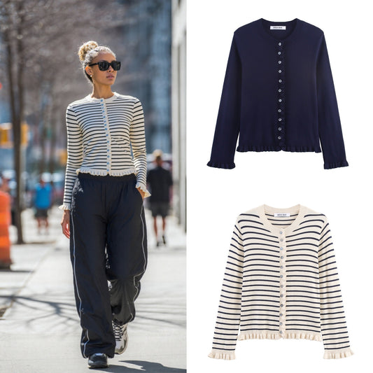 Dames cardigan élégant avec détails en volants Chic und Stil