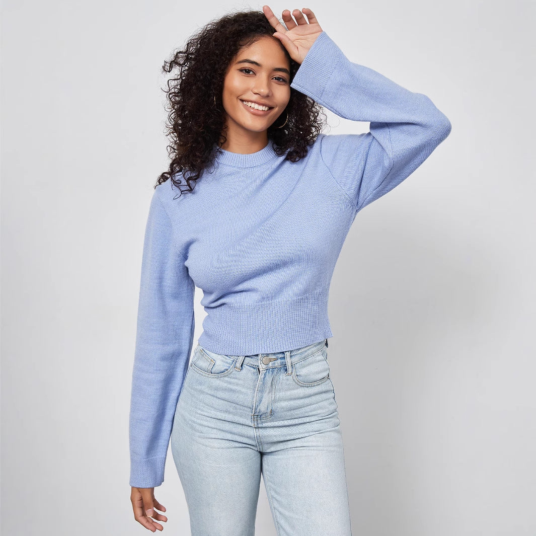 Pull féminin décontracté avec des manches évasées Chic und Stil