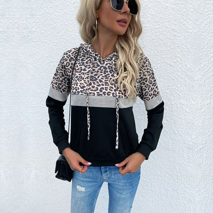Pull à capuche pour femmes avec motif léopard tendance Chic und Stil