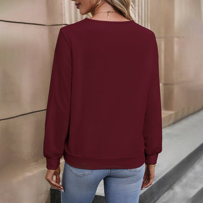 Dames élégante haut à col en V en tissu fin et avec des coutures raffinées Chic und Stil