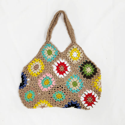 Dames Crochet Grand-Mère Carré Sac de Transport Chic und Stil