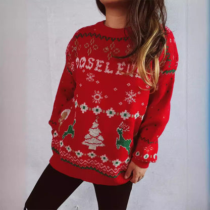 Pull en tricot de Noël pour femmes avec motif festif et matériau doux Chic und Stil